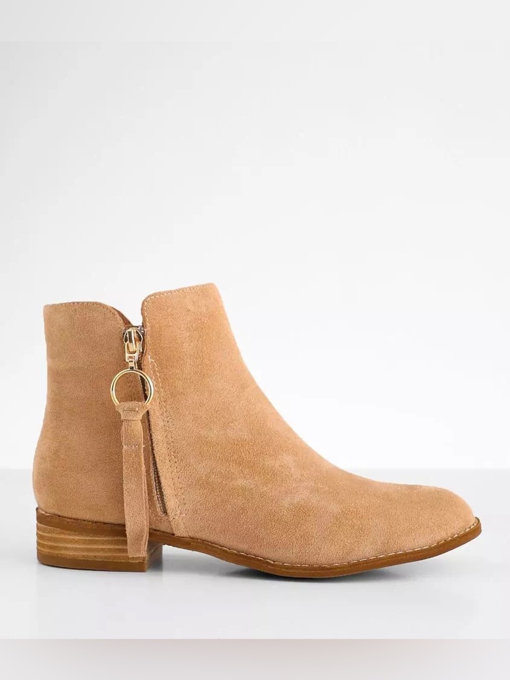 BEAST FASHION Camel Suede Side-Zip Tassel Ankle Boot